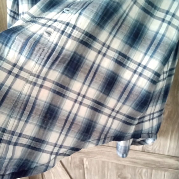 Bianca Nygard Blue Silver Plaid Shirt 14 - Picture 8 of 8